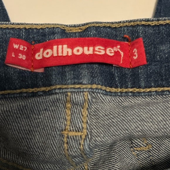 Dollhouse Jeans Women Junior Size 3 Button Fly Distressed Straight Leg Denim - Picture 8 of 11